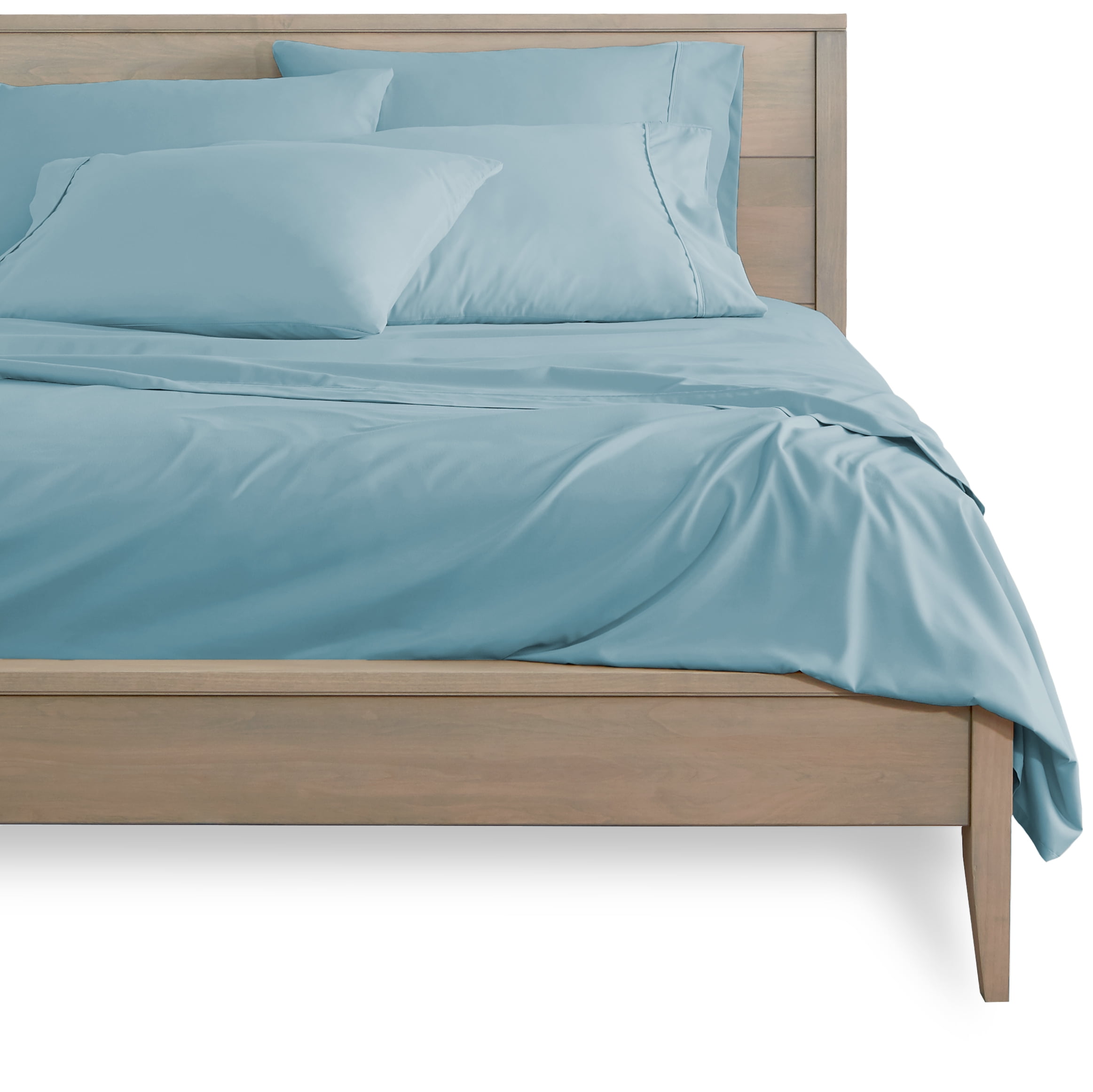 Bare Home 6 Piece Sheet Set, Microfiber, 2 Extra Pillowcases, Cal King, Light Blue