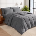 thumbnail image 1 of Bare Home 7-Piece Bed-in-a-Bag - California King, Gray with Gray Sheet Set, 1 of 10