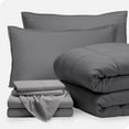 thumbnail image 1 of Bare Home 7-Piece Bed-in-a-Bag - Full, Gray with Light Gray Sheet Set, 1 of 7