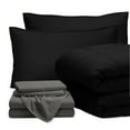 Bare Home 7-Piece Bed-in-a-Bag - Full XL, Black with Gray Sheet Set ...