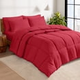 thumbnail image 1 of Bare Home 7-Piece Bed-in-a-Bag - Full XL, Red with Red Sheet Set, 1 of 10