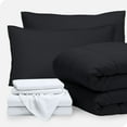 thumbnail image 1 of Bare Home 7-Piece Bed-in-a-Bag - King, Black with White Sheet Set, 1 of 8