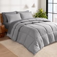 thumbnail image 1 of Bare Home 7-Piece Bed-in-a-Bag - King, Light Gray with Gray Sheet Set, 1 of 9