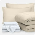 thumbnail image 1 of Bare Home 7-Piece Bed-in-a-Bag - King, Sand with White Sheet Set, 1 of 8
