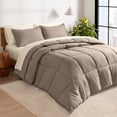 thumbnail image 1 of Bare Home 7-Piece Bed-in-a-Bag - King, Taupe with Sand Sheet Set, 1 of 9