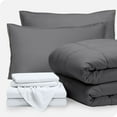 thumbnail image 1 of Bare Home 7-Piece Bed-in-a-Bag - Queen, Gray with White Sheet Set, 1 of 8