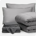 thumbnail image 1 of Bare Home 7-Piece Bed-in-a-Bag - Queen, Light Gray with Gray Sheet Set, 1 of 7