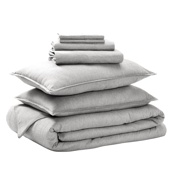 Bare Home 7-Piece Heathered Bed in a Bag, California King, Heather Pewter