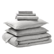 Bare Home 7-Piece Heathered Bed in a Bag, Queen, Heather Pewter
