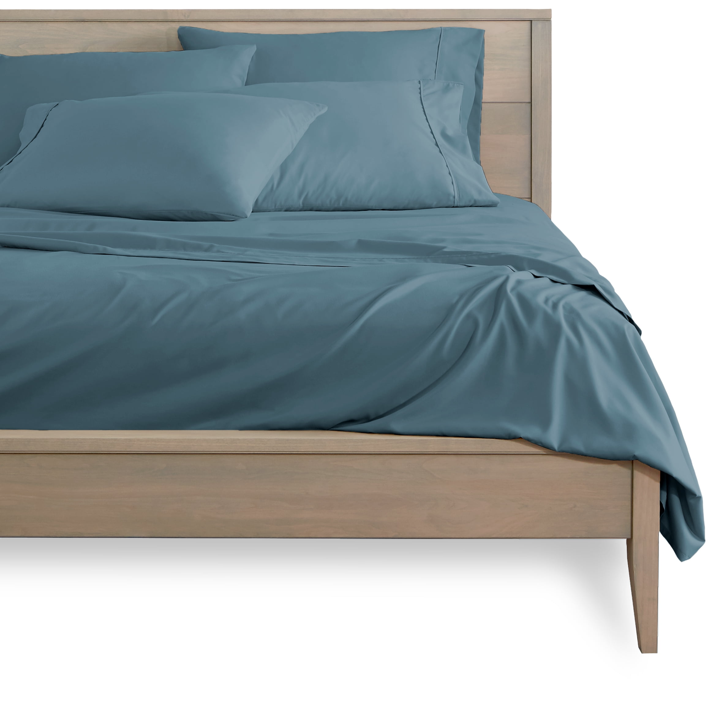 Bare Home 7 Piece Sheet Set, Microfiber, 2 Extra Pillowcases, Split King, Coronet Blue
