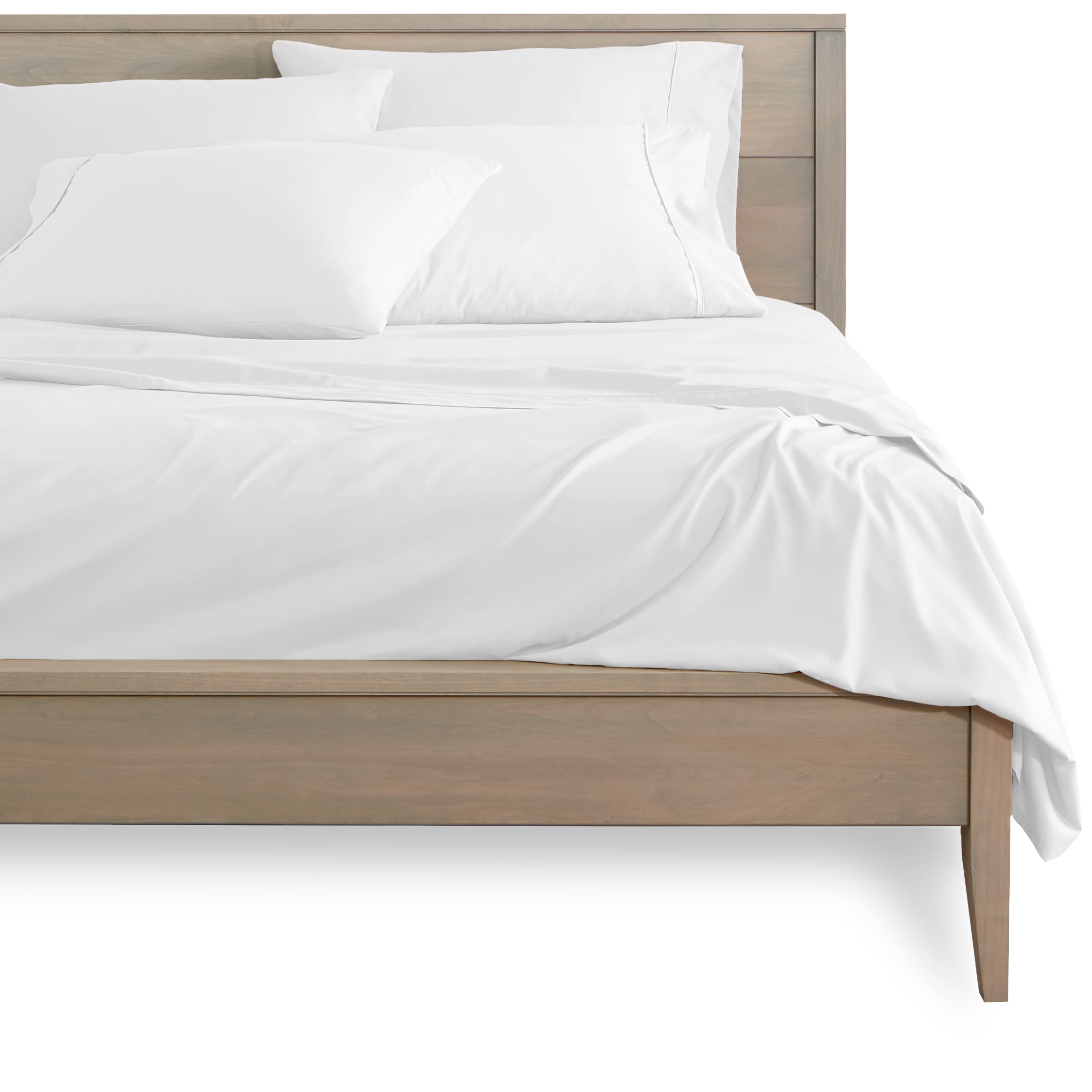 Bare Home 7 Piece Sheet Set, Microfiber, 2 Extra Pillowcases, Split King, White