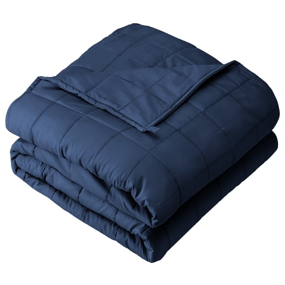 Bare Home 7 lbs Weighted Blanket for Kids - 40" x 60" - 210tc Twill Cotton, Dark Blue