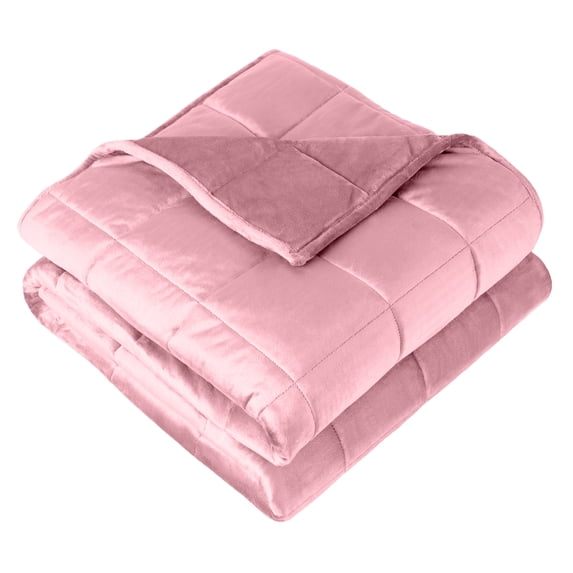 Bare Home 7 lbs Weighted Blanket for Kids - 40" x 60" - Minky Fleece, Light Pink