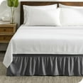 thumbnail image 1 of Bare Home Adjustable Wrap Around Bed Skirt - 15 Inch Drop - Easy Fit - Ruffle Pleats - California King, Gray, 1 of 6