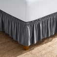 thumbnail image 1 of Bare Home Adjustable Wrap Around Bed Skirt - 15 Inch Drop - Easy Fit - Ruffle Pleats - California King, Gray, 1 of 10