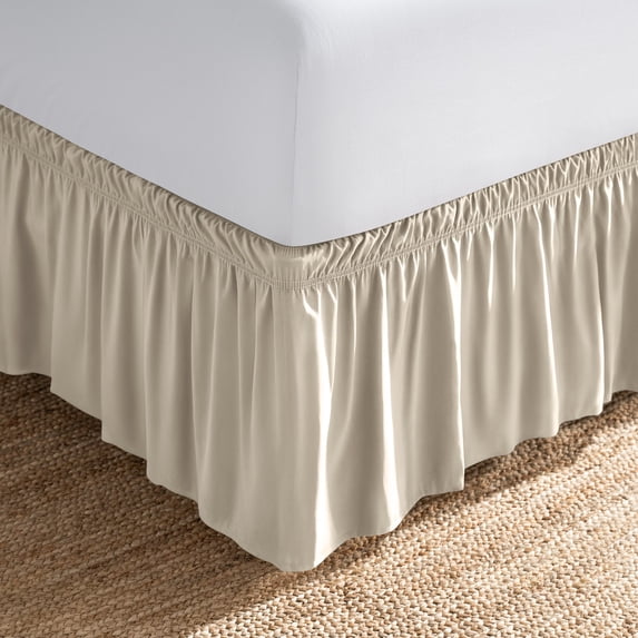 Bare Home Adjustable Wrap Around Bed Skirt California King - Sand