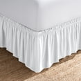 thumbnail image 1 of Bare Home Adjustable Wrap Around Bed Skirt - 15 Inch Drop - Easy Fit - Ruffle Pleats - Full, White, 1 of 10