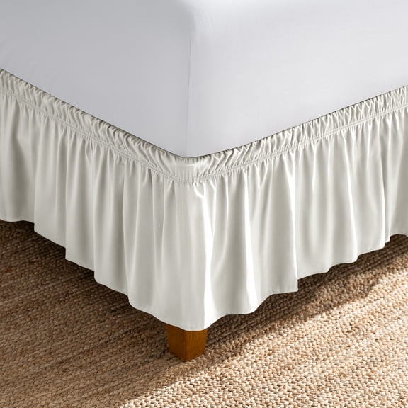 Bare Home Adjustable Wrap Around Bed Skirt Queen - Cream
