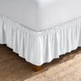 thumbnail image 1 of Bare Home Adjustable Wrap Around Bed Skirt - 15 Inch Drop - Easy Fit - Ruffle Pleats - Queen, White, 1 of 10