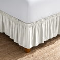 thumbnail image 1 of Bare Home Adjustable Wrap Around Bed Skirt - 15 Inch Drop - Easy Fit - Ruffle Pleats - Twin, Cream, 1 of 10