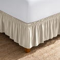 thumbnail image 1 of Bare Home Adjustable Wrap Around Bed Skirt - 15 Inch Drop - Easy Fit - Ruffle Pleats - Twin, Sand, 1 of 10
