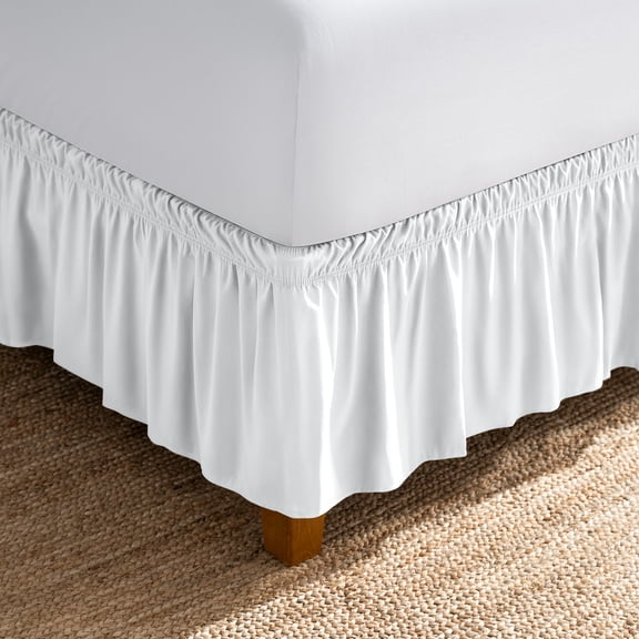Bare Home Adjustable Wrap Around Bed Skirt Twin - White