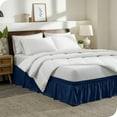 thumbnail image 1 of Bare Home  Adjustable Wrap Around Bed Skirt Twin XL - Dark Blue, 1 of 6