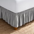 thumbnail image 1 of Bare Home Adjustable Wrap Around Bed Skirt - 15 Inch Drop - Easy Fit - Ruffle Pleats - Twin XL, Light Gray, 1 of 10