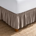 thumbnail image 1 of Bare Home Adjustable Wrap Around Bed Skirt - 15 Inch Drop - Easy Fit - Ruffle Pleats - Twin XL, Taupe, 1 of 10