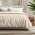 thumbnail image 1 of Bare Home Bamboo 3-Piece Duvet Cover Set - Made from Rayon Fibers - Soft, Cooling & Breathable - King,Sand, 1 of 11
