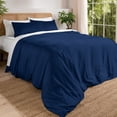 thumbnail image 1 of Bare Home Bamboo 3-Piece Duvet Cover Set - Made from Rayon Fibers - Soft, Cooling & Breathable - Queen,Dark Blue, 1 of 11