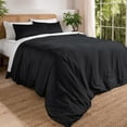 thumbnail image 1 of Bare Home Bamboo 3-Piece Duvet Cover Set - Made from Rayon Fibers - Soft, Cooling & Breathable - Full,Black, 1 of 11