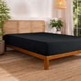 thumbnail image 1 of Bare Home Bamboo Fitted Sheet - Made from Rayon Fibers - Deep Pockets - Soft, Cooling & Breathable - Full, Black, 1 of 9
