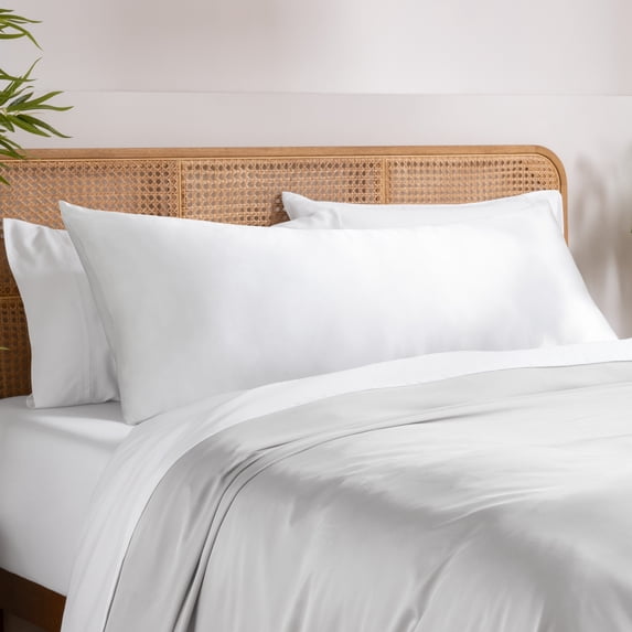 Bare Home Bamboo Body Pillowcase - Made from Rayon Fibers - Soft, Cooling & Breathable - White