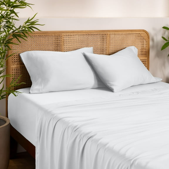 Bare Home Bamboo Pillowcases Set (2-pack) - Made from Rayon Fibers - Soft, Cooling & Breathable - King, White