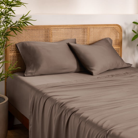 Bare Home Bamboo Pillowcases Set (2-pack) - Made from Rayon Fibers - Soft, Cooling & Breathable - Standard, Taupe