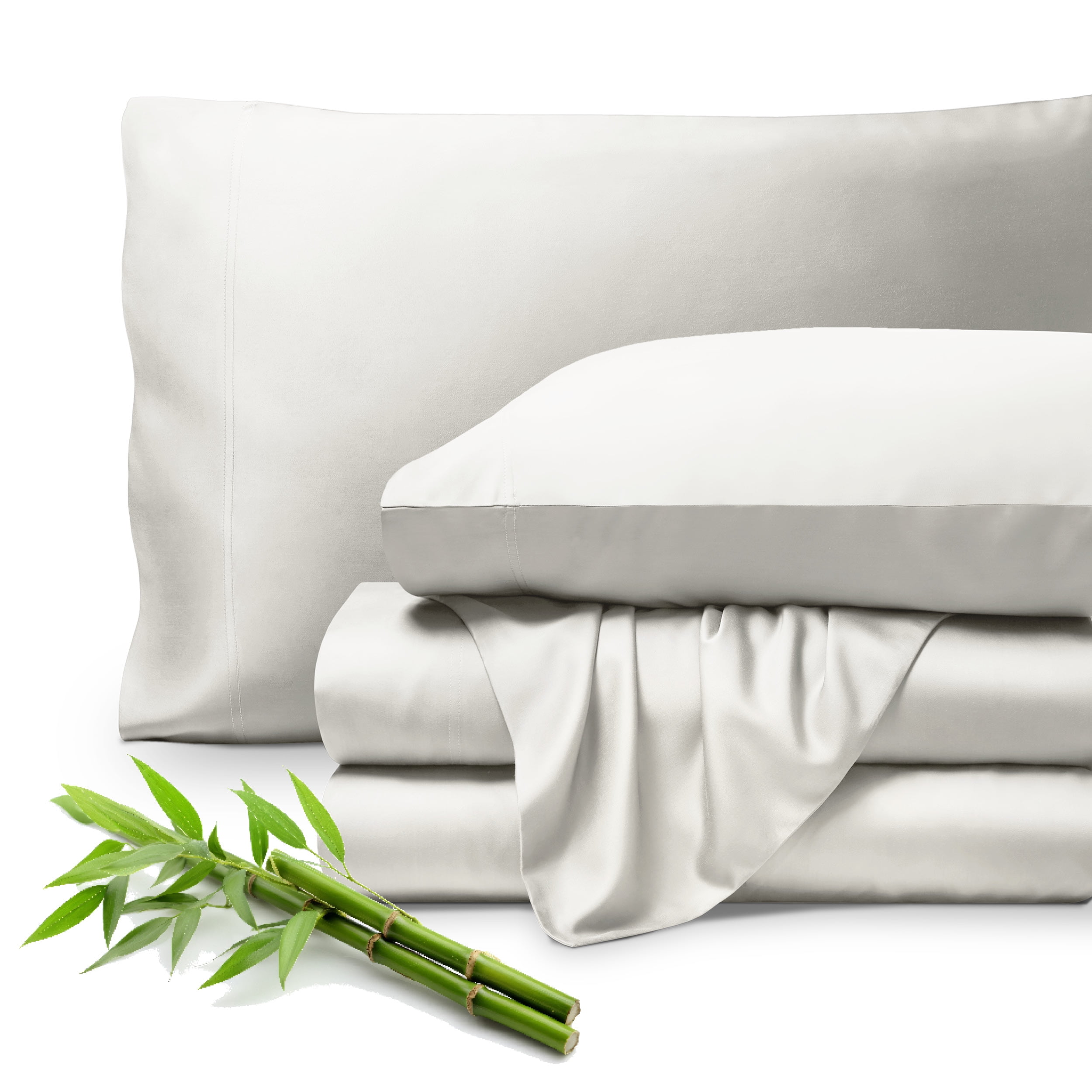 Cream Twin XL Organic Bamboo Deep Pocket Sheet Set
