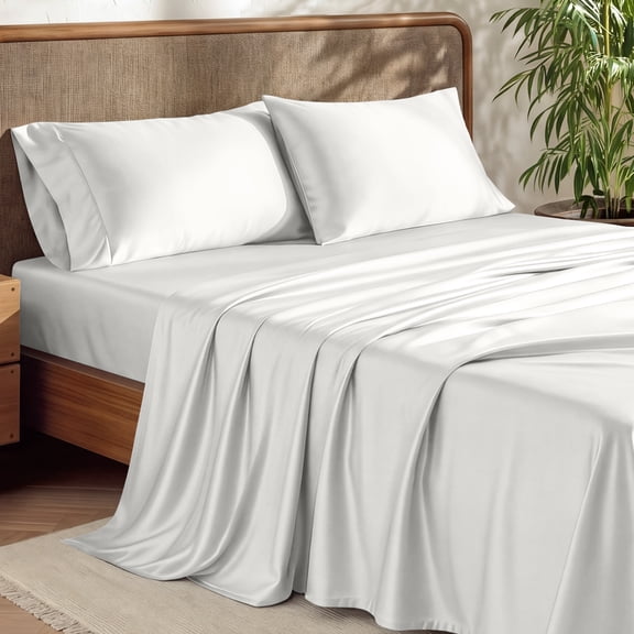 Bare Home Bamboo Sheet Set - Made from Rayon Fibers - Deep Pockets - 3 Piece - Twin XL, Cream