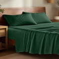 thumbnail image 1 of Bare Home Bamboo Sheet Set - Made from Rayon Fibers - Deep Pockets - 4 Piece - Full, Forest Green, 1 of 10