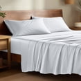 thumbnail image 1 of Bare Home Bamboo Sheet Set - Made from Rayon Fibers - Deep Pockets - 4 Piece - Full XL, White, 1 of 10
