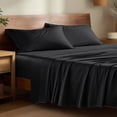thumbnail image 1 of Bare Home Bamboo Sheet Set - Made from Rayon Fibers - Deep Pockets - 4 Piece - Queen, Black, 1 of 10