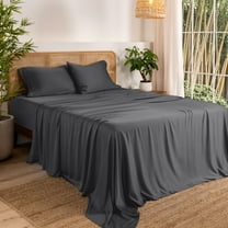 Bare Home Bamboo Sheet Set - Made from Rayon Fibers - Deep Pockets - 4 Piece - Queen, Gray