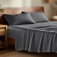 thumbnail image 1 of Bare Home Bamboo Sheet Set - Made from Rayon Fibers - Deep Pockets - 5 Piece - Split King, Gray, 1 of 10