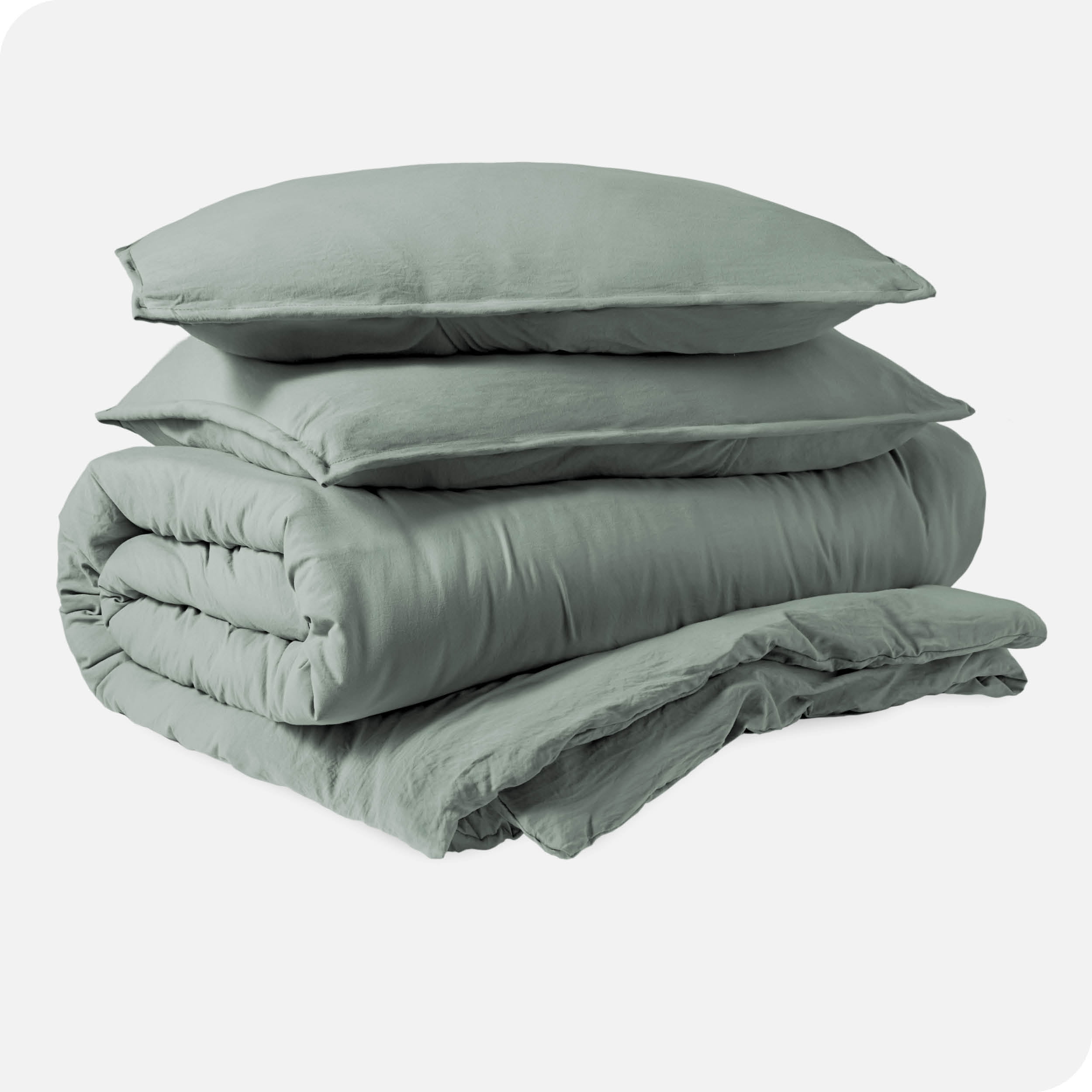 Bare Home Sandwash Microfiber Duvet Cover & Sham Set, Full, Slate, 3-Pieces