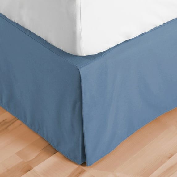 Bare Home Bed Skirt Double Brushed Premium Microfiber, 15-Inch Tailored Drop Pleated Dust Ruffle, 1800 Ultra-Soft, Shrink and Fade Resistant (Twin, Coronet Blue)