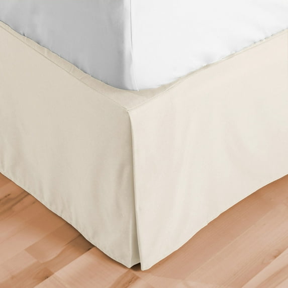 Bare Home Bed Skirt Double Brushed Premium Microfiber, 15-Inch Tailored Drop Pleated Dust Ruffle, 1800 Ultra-Soft, Shrink and Fade Resistant (Twin, Fresh Cream)