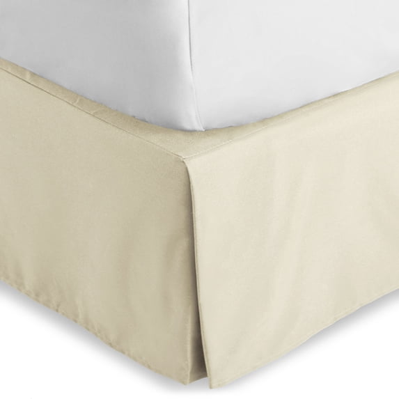 Bare Home Bed Skirt, Microfiber, Pleated, 15" Tailored Drop, King, Sand