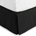 thumbnail image 1 of Bare Home Bed Skirt, Microfiber, Pleated, 15" Tailored Drop, Queen, Black, 1 of 5