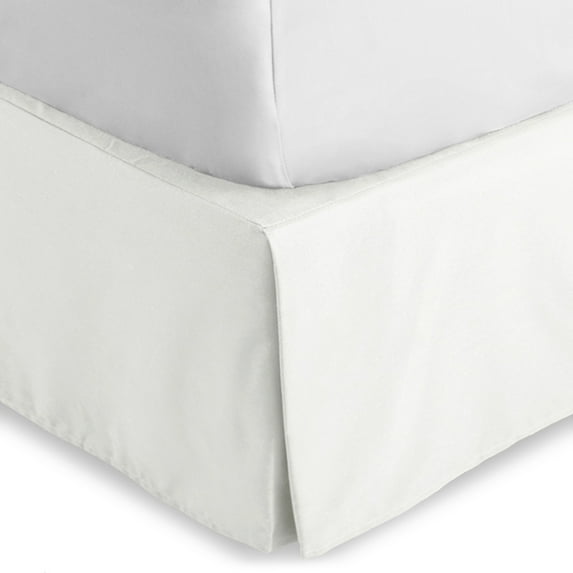Bare Home Bed Skirt, Microfiber, Pleated, 15" Tailored Drop, Queen, Fresh Cream