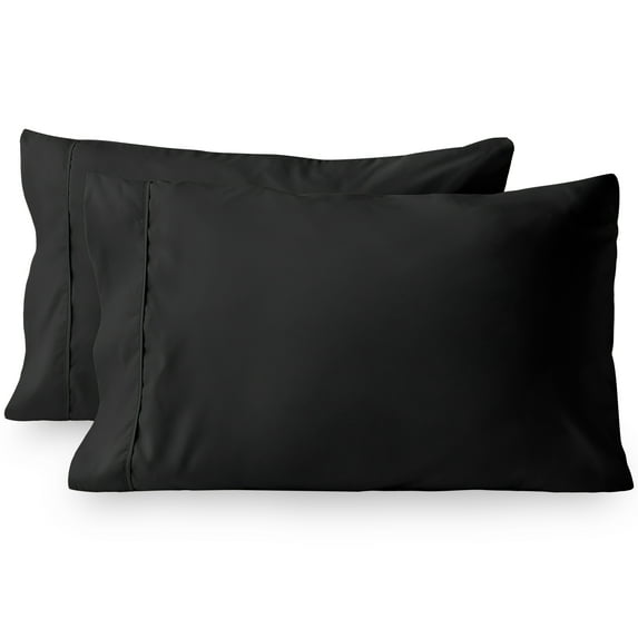 Bare Home Black Microfiber Pillowcase Set, Hypoallergenic, Standard Set of 2